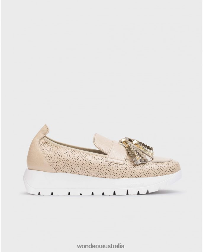 Natur/Gold Footwear DD4868177 Natur/Gold Natural Materia Moccasin Women Wonders