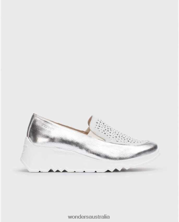 Plata/Blan Footwear DD4868233 Plata/Blan Silver Harrison Moccasin Women Wonders
