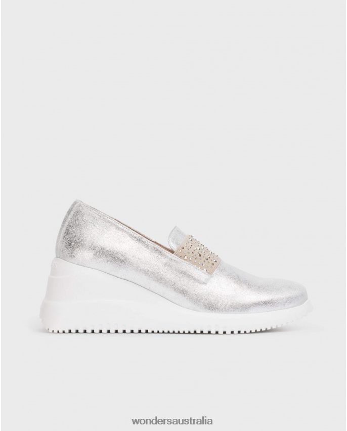 Plata Footwear DD486867 Plata Silver Bone Moccasin Women Wonders