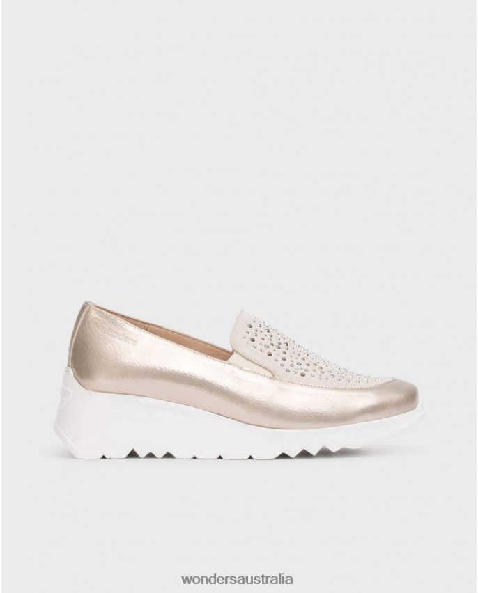 Platin/Beg Footwear DD4868234 Platin/Beg Platinum Harrison Moccasin Women Wonders