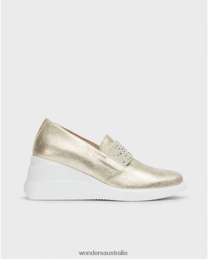 Platino Footwear DD486868 Platino Gold Bone Moccasin Women Wonders