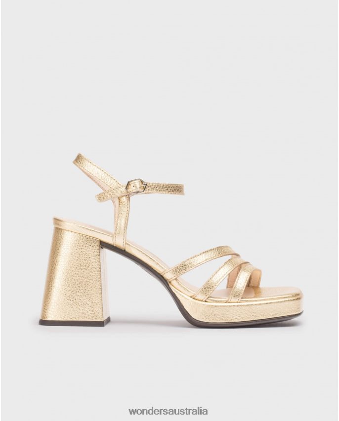 Gold Footwear DD486849 Gold Platinum Love Sandal Women Wonders