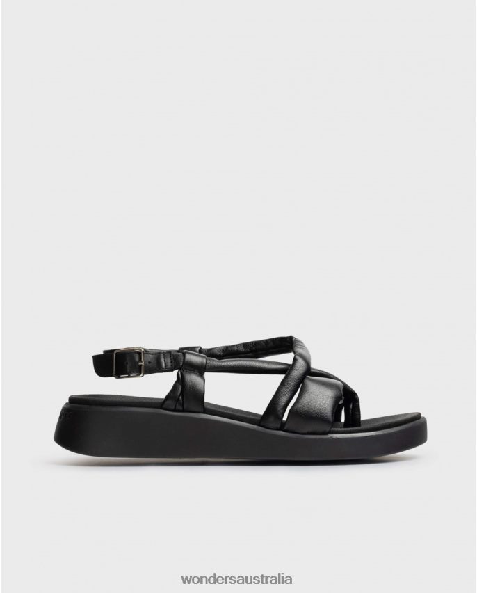 Negro Footwear DD486822 Negro Black Tube Sandal Women Wonders