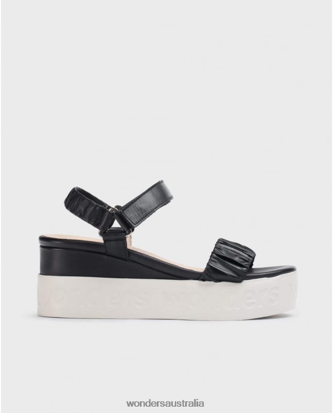 Negro Footwear DD4868406 Negro Black Skin Sandal Women Wonders