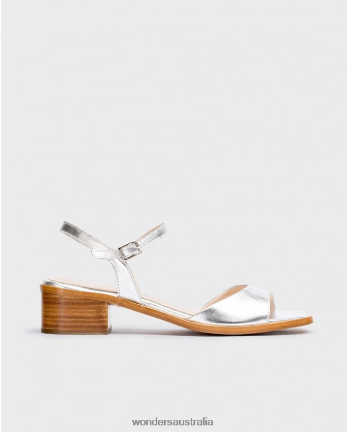 Plata Footwear DD4868343 Plata Silver Metallic Lumina Sandal Women Wonders