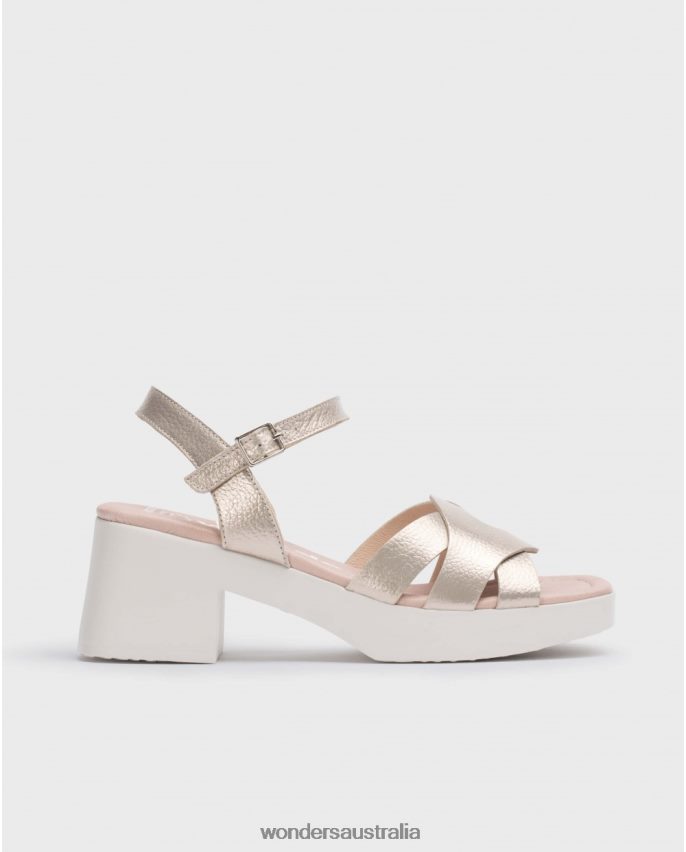 Platino Footwear DD4868119 Platino Gold Georgina Sandal Women Wonders