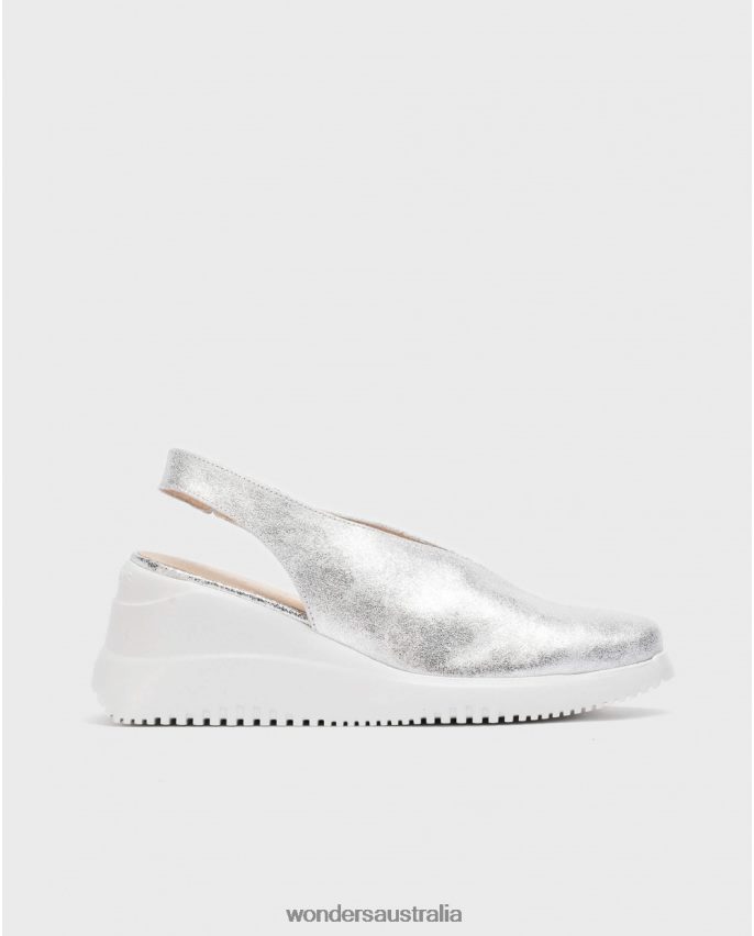 Plata Footwear DD486812 Plata Silver Walter Wedge Shoe Women Wonders